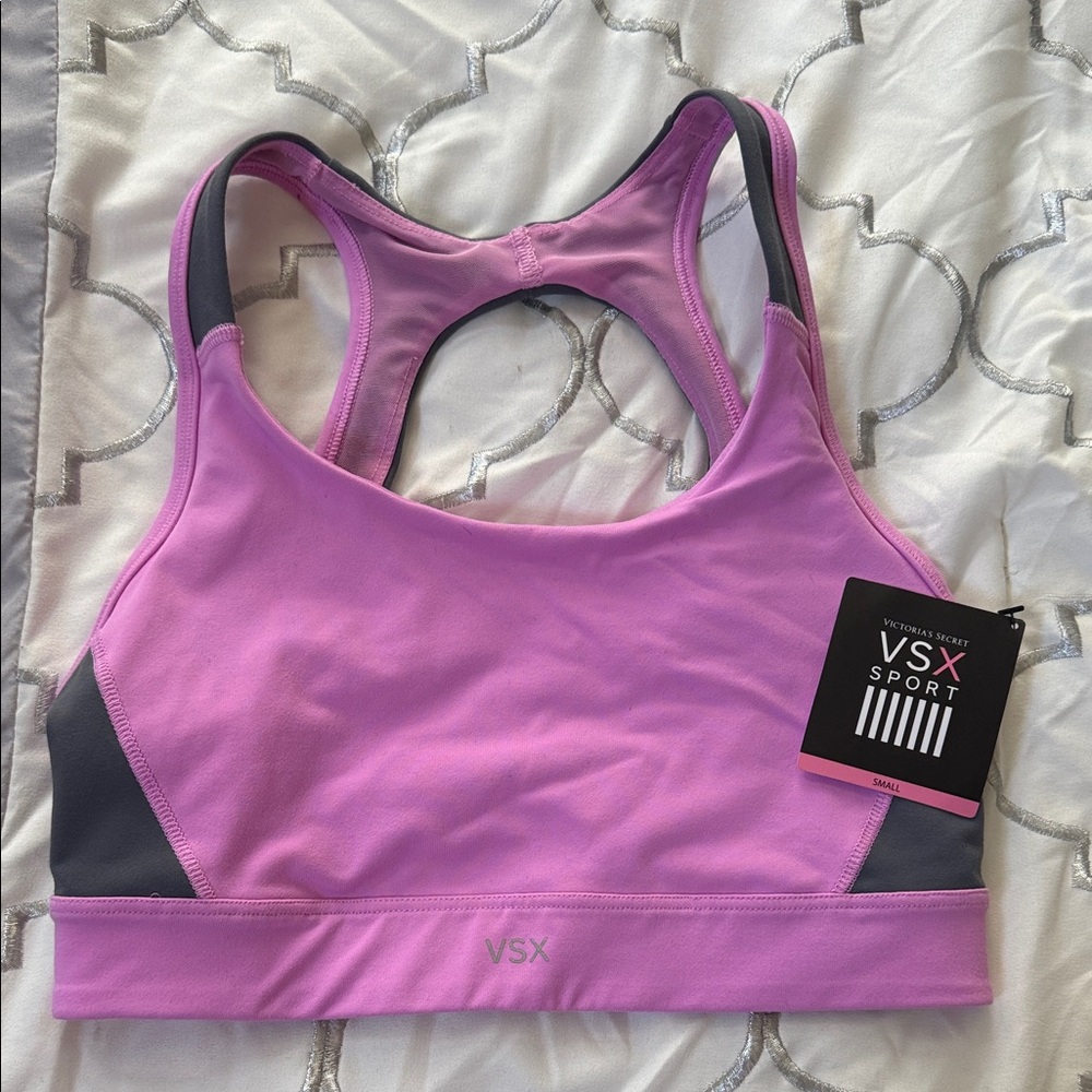 Victoria's Secret Pink and Gray Sports Bra
